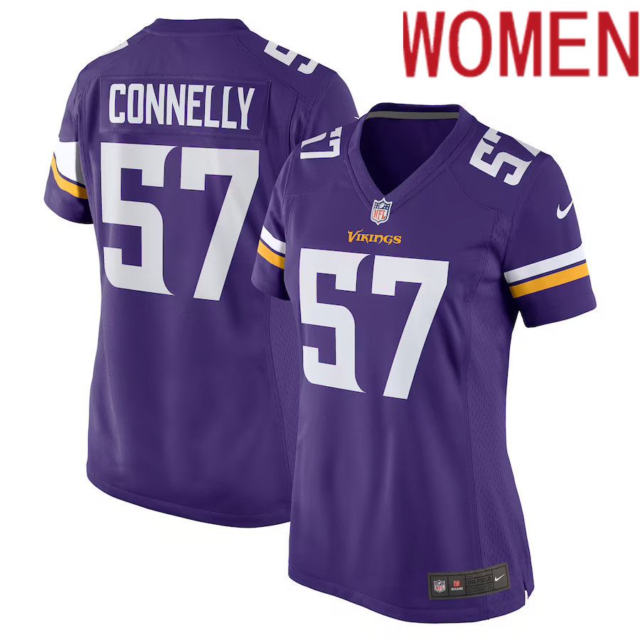 Women Minnesota Vikings 57 Ryan Connelly Nike Purple Game NFL Jersey